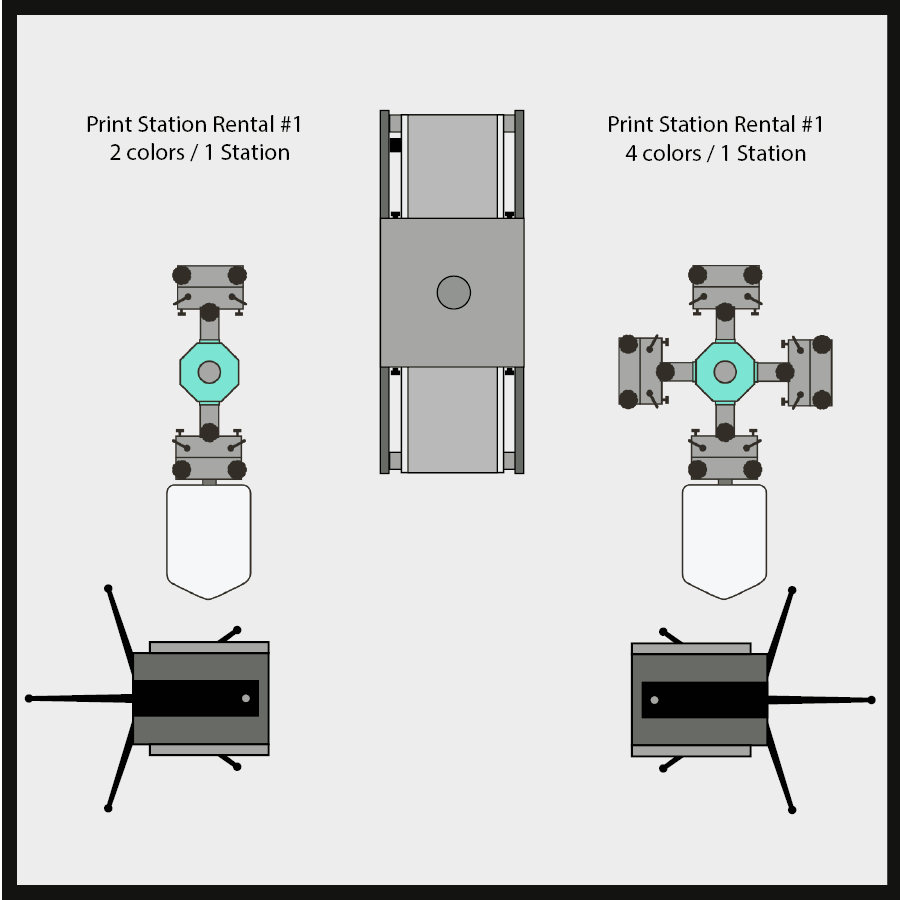 Print Station Rental #1  2 color / 1 Station